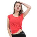 New pure color T-shirt sports fashion yoga running under ms quick-drying fitness yoga breathable jacket with short sleeves